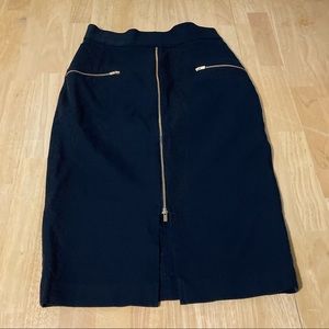 Banana Republic Black High Waisted Pencil Skirt w/ Front Zipper- Size 2